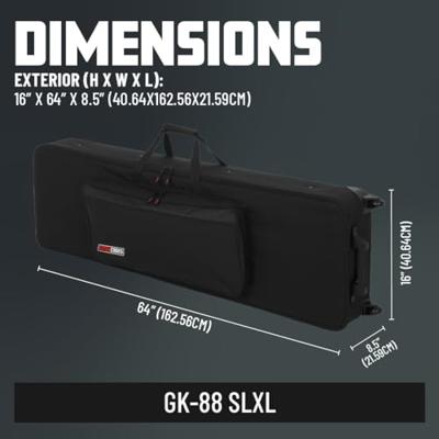 Gator Cases GK-88-SLXL Lightweight Keyboard Gig Bag voor keyboard met 88 toetsen, 149 x 38 x 15 cm Gator Cases GK-88-SLXL Lightweight Keyboard Gig Bag voor keyboard met 88 toetsen, 149 x 38 x 15 cm