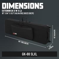 Gator Cases GK-88-SLXL Lightweight Keyboard Gig Bag voor keyboard met 88 toetsen, 149 x 38 x 15 cm - thumbnail