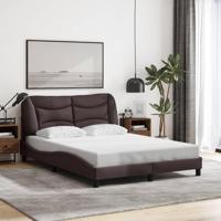 Bedframe zonder matras stof donkerbruin 140x200 cm - thumbnail