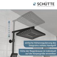 Schutte TRENTO Regendouche set met thermostatische kraan | Mat zwart - 60170 - thumbnail