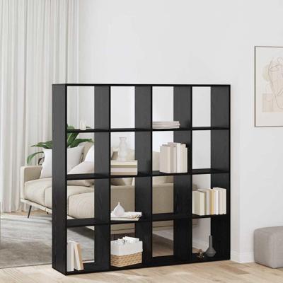 Boekenkast Zwart eiken 137.5 x 29 x 137.5 cm Bewerkt hout