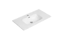 Wastafel Tieme keramiek glans wit met kraangat - thumbnail