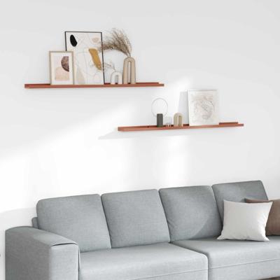 Wandplank met plank 2 pcs Rood 115 x 9 x 3 cm Bewerkt hout