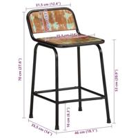 Barkrukken 2 st 46x35,5x70 cm massief gerecycled hout - thumbnail