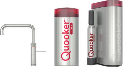 Quooker Fusion square met COMBI boiler en CUBE reservoir 5-in-1 kokend water kraan RVS