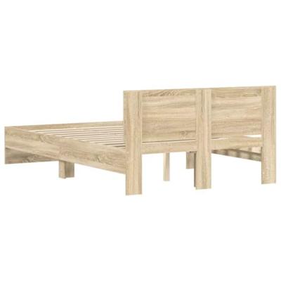 Bedframe met hoofdeinde sonoma eikenkleurig 120x200 cm