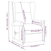 Fauteuil verstelbaar stof crèmekleurig - thumbnail