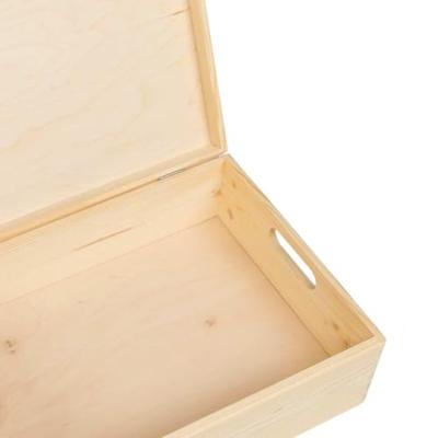 VidaXL Houten kist met deksel&handvatten 40x30x13cm massief grenenhout