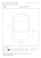 Lucide JOE - Oplaadbare Tafellamp Binnen/Buiten - Accu/Batterij - Ø 14,5 cm - LED Dimb. - 1x3W 3000K - IP44 - Wit - thumbnail