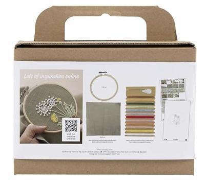 Creativ Company Mini hobbyset borduurwerk, borduurframe, dusty groen, 1 doos Creativ Company Mini hobbyset borduurwerk, borduurframe, dusty groen, 1 doos