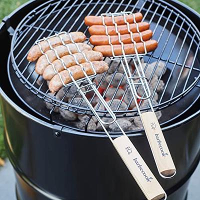 Worstenklem uit chroom en rubberhout 51 cm fsc-100% BBQ Barbecook - Barbecook