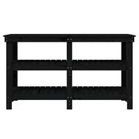 VidaXL Werkbank 142,5x50x80 cm massief grenenhout zwart - thumbnail