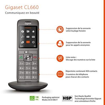 GIGASET vaste telefoon CL 660 Duo antraciet GIGASET vaste telefoon CL 660 Duo antraciet