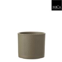 Mica Decorations era pot groen relief 12,5x13,5cm - thumbnail