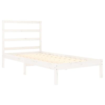 Bedframe massief hout wit 90x190 cm Bedframe massief hout wit 90x190 cm