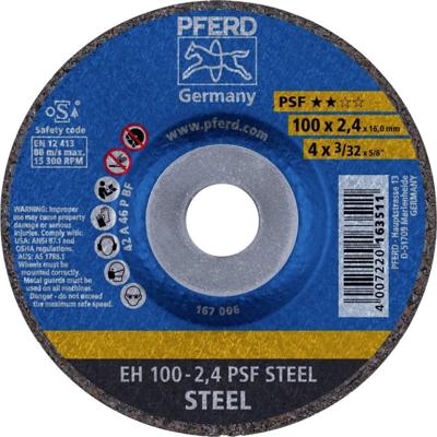 PFERD TOOLS EH 100-2,4 PSF STEEL/16,0 61739116 Doorslijpschijf gebogen 100 mm 25 stuk(s) Staal PFERD TOOLS EH 100-2,4 PSF STEEL/16,0 61739116 Doorslijpschijf gebogen 100 mm 25 stuk(s) Staal
