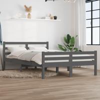 Bedframe massief hout grijs 120x200 cm - thumbnail