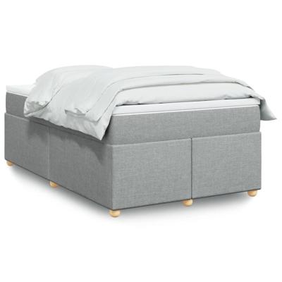 Boxspring met matras stof lichtgrijs 120x190 cm