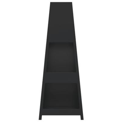 VidaXL Buitenhaard met houtopslag torenontwerp staal zwart