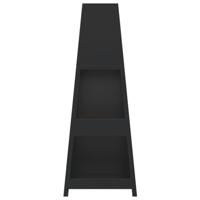 VidaXL Buitenhaard met houtopslag torenontwerp staal zwart - thumbnail