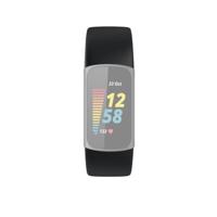 Hama Fitbit horlogeband 22 mm (verstelbare reservearmband voor smartwatch Fitbit Charge 5, Fitbit armband om te vervangen, wisselarmband van TPU, roestvrijstalen gesp) zwart - thumbnail