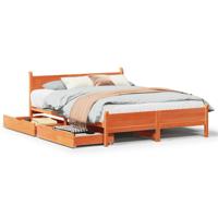 Bedframe zonder matras massief grenenhout wasbruin 120x200 cm - thumbnail