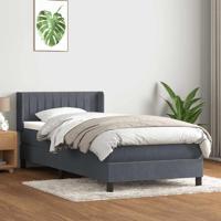 Boxspring met matras fluweel donkergrijs 90x210 cm - thumbnail