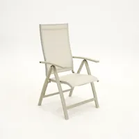Tuinstoel Vito verstelbaar alu creme - thumbnail