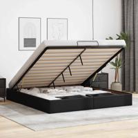 Bedframe zonder matras 180x200 cm kunstleer zwart - thumbnail