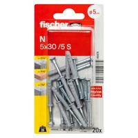 Fischer 045476 N 5 x 30/5 S K NV Spijkerplug 30 mm 5 mm 1 set(s) - thumbnail