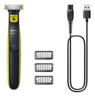 Philips OneBlade Baardtrimmer, Tondeuse, Bodygroomer, Precisietrimmer, Scheerapparaat Afspoelbaar, USB-laadfunctie Lime Green, Grijs - thumbnail