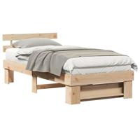 Bedframe met hoofdeinde Bruin 75 x 190 cm Massief grenenhout - thumbnail