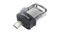 Sandisk Ultra Dual m3.0 USB flash drive 64 GB USB Type-A / Micro-USB 3.2 Gen 1 (3.1 Gen 1) Zwart, Zilver, Transparant - thumbnail