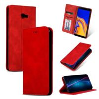 Retro huid voelen Business magnetische horizontale Flip lederen case voor Samsung Galaxy J4 plus 2018 & J4 Prime (rood) - thumbnail