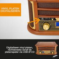 Denver MCR-50 USB-platenspeler Hout - thumbnail