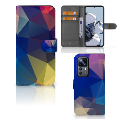 Xiaomi 12T | 12T Pro | Book Case | Polygon Dark Xiaomi 12T | 12T Pro | Book Case | Polygon Dark