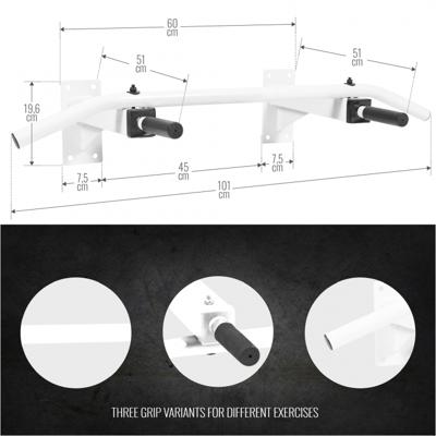 Optrekstang Wandmontage Wit