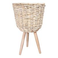 QUVIO Bloempot geweven op driepoot - S - thumbnail