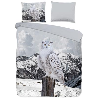 Good Morning Dekbedovertrek "sneeuwuil in de sneeuw" - Grijs - (240x200/220 cm) - Katoen