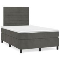 Boxspring met matras fluweel donkergrijs 120x190 cm - thumbnail