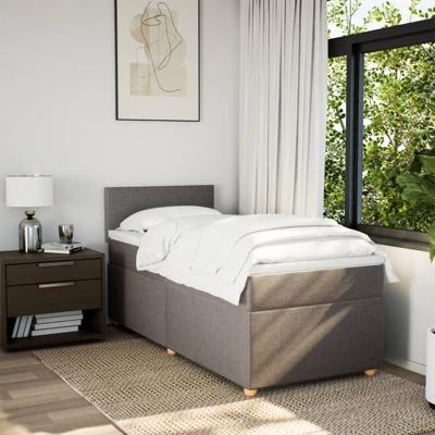 Boxspring met matras stof taupe 120x200 cm - thumbnail