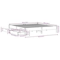 Bedframe zonder matras massief grenenhout wit 180x200 cm - thumbnail