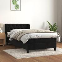 Boxspring met matras fluweel zwart 80x200 cm - thumbnail