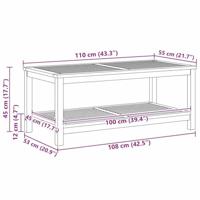 Salontafel Bruin 70 x 40 x 45 cm Massief acaciahout - thumbnail