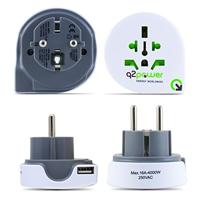 Q2 Power 1.100110 reisadapter wereld-naar-europa usb geaard - thumbnail