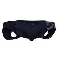 3-pak heren slips - Foxe-packet 2270 - navy ruit - Geruite 100% katoenen heren onderbroeken - thumbnail