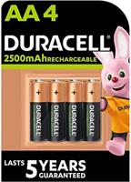 Duracell Oplaadbare batterijen AA 2500 mAh - 4 stuks - voorgeladen Stay Starged vervanging 2400 - thumbnail