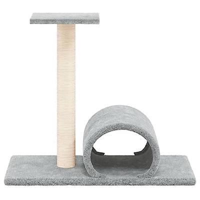 VidaXL Kattenmeubel met tunnel 60x34,5x50 cm lichtgrijs
