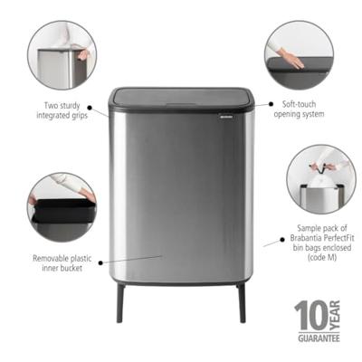Brabantia Bo touch bin hi 60 liter mineral concrete grey