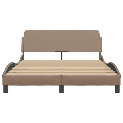 Bedframe met hoofdbord kunstleer cappucinnokleurig 140x190 cm